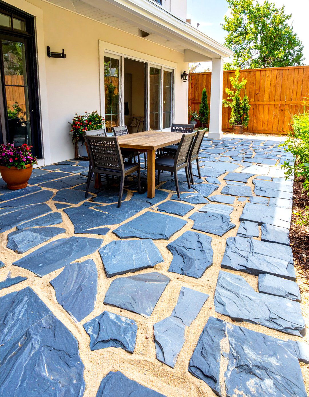 Dry Laid Stone Patio Technique - 30 stone patio ideas on a budget