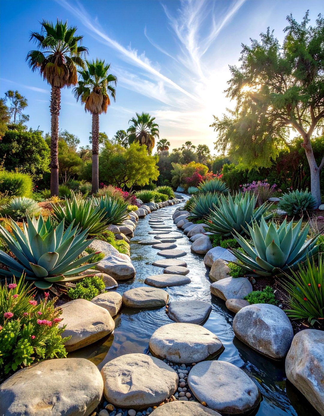 Dry Riverbed Succulent Garden - 30 outdoor succulent garden ideas