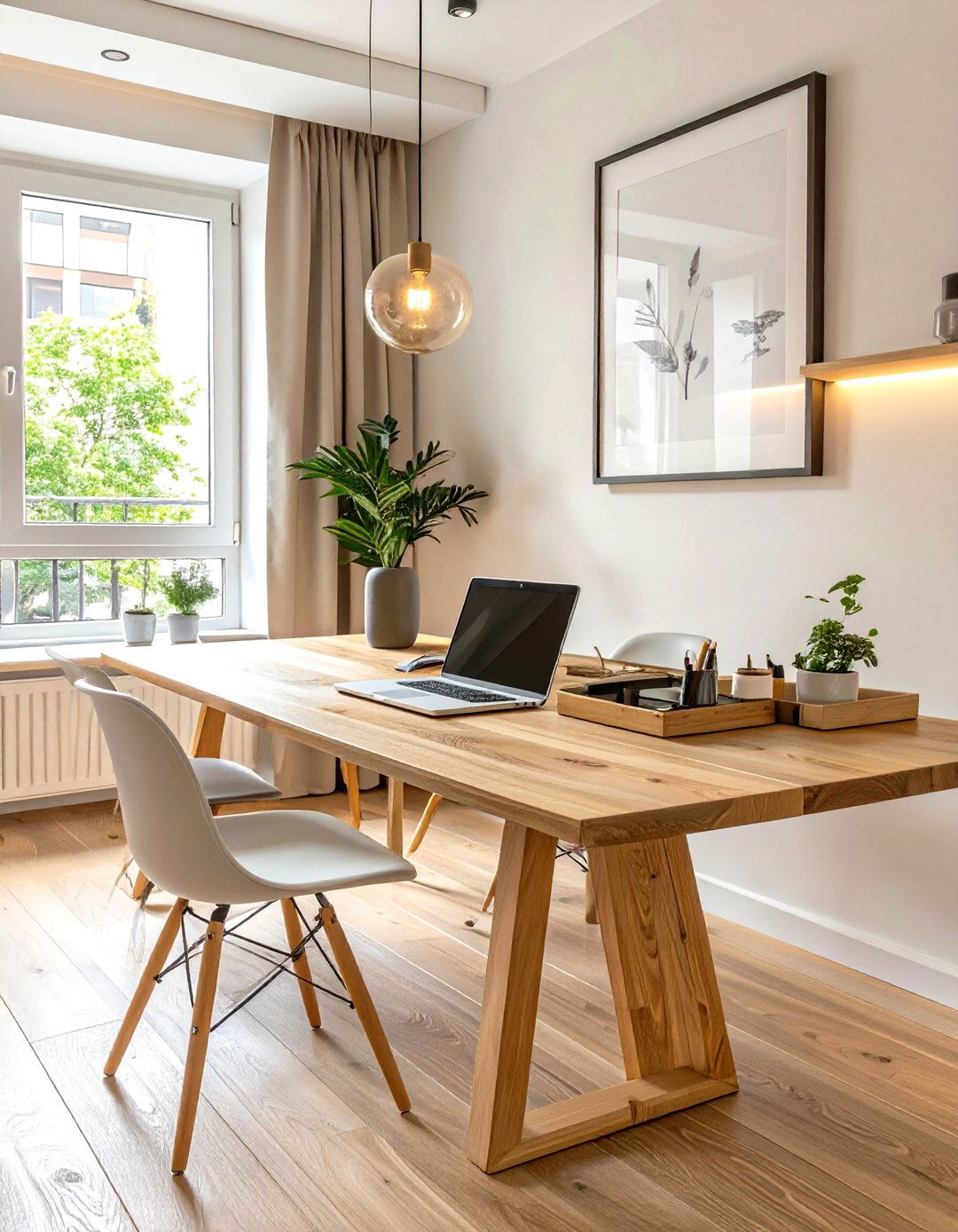 Dual Purpose Dining Table Workspace - 30 small office space ideas