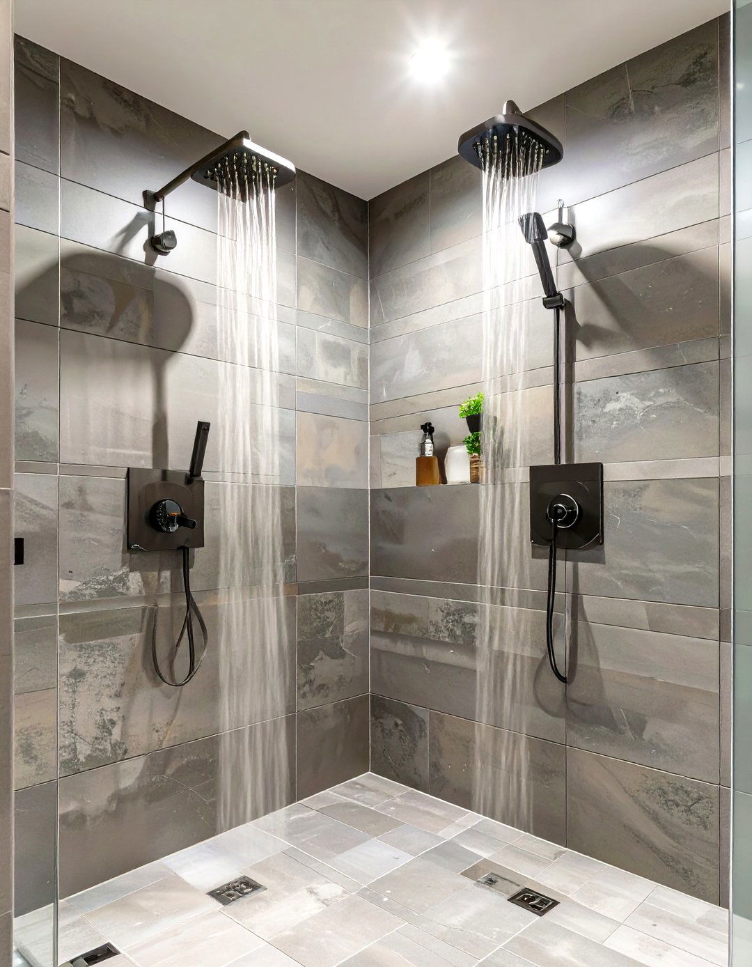 Dual Shower Head Corner Shower - 30 corner shower ideas
