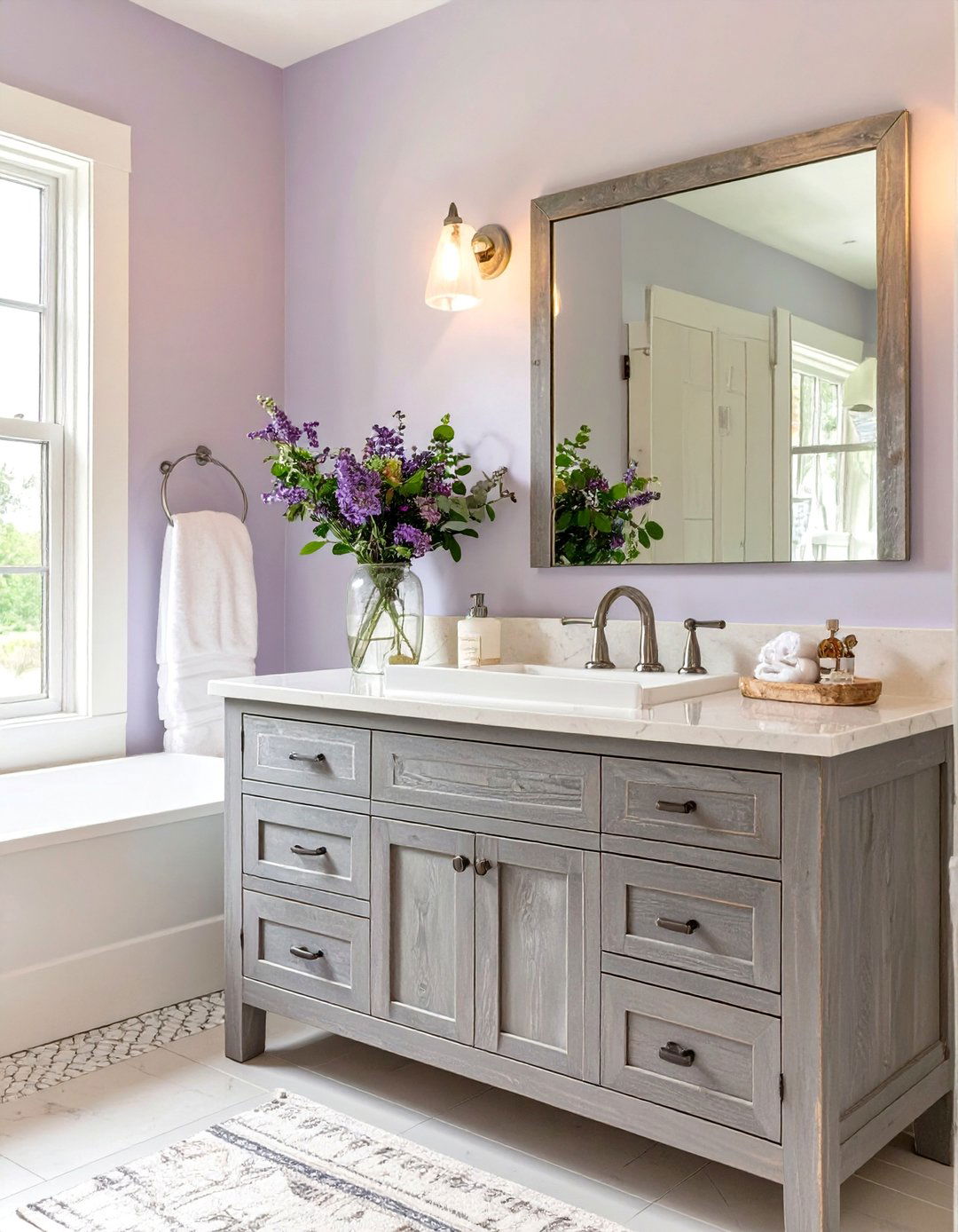 Dusty Lavender Bathroom - 30 bathroom paint ideas
