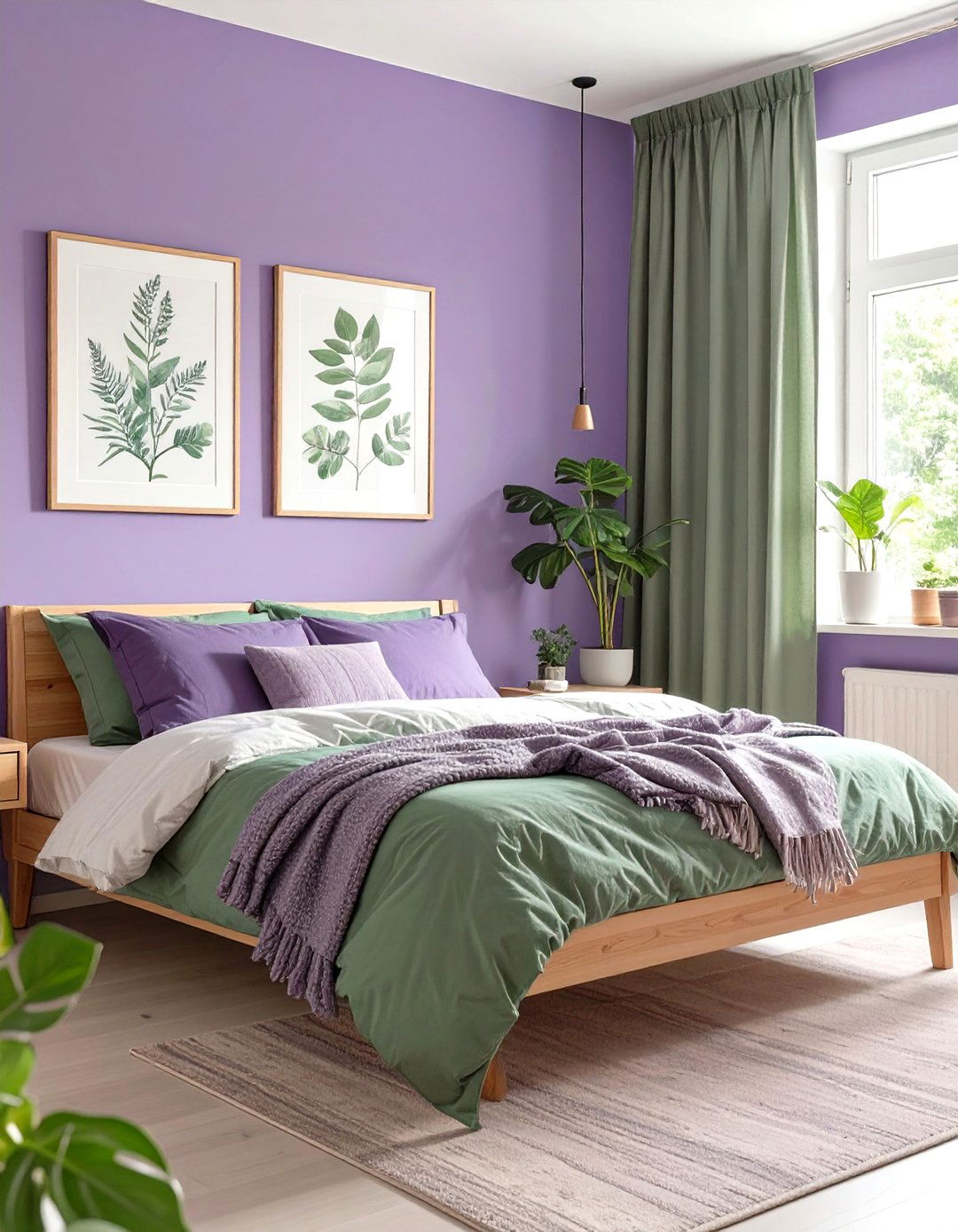 Dusty Purple and Sage Green Bedroom - 30 modern purple bedroom ideas