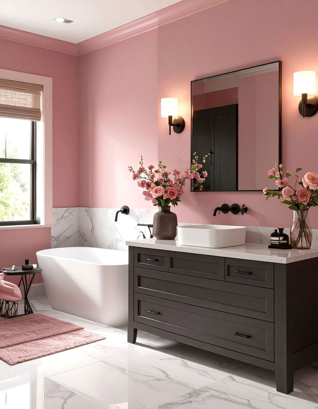 Dusty Rose Bathroom - 30 bathroom wall paint ideas