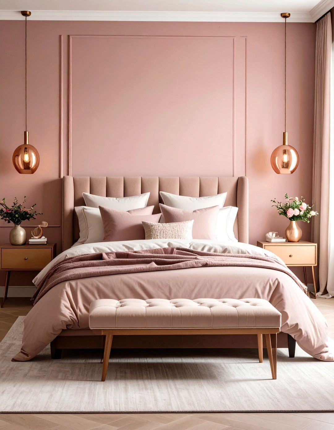 Dusty Rose Bedroom Sanctuary - 30 interior paint color ideas