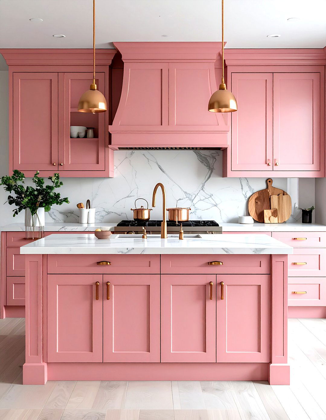 Dusty Rose Painted Kitchen Cabinets - 30 painted kitchen cabinet ideas