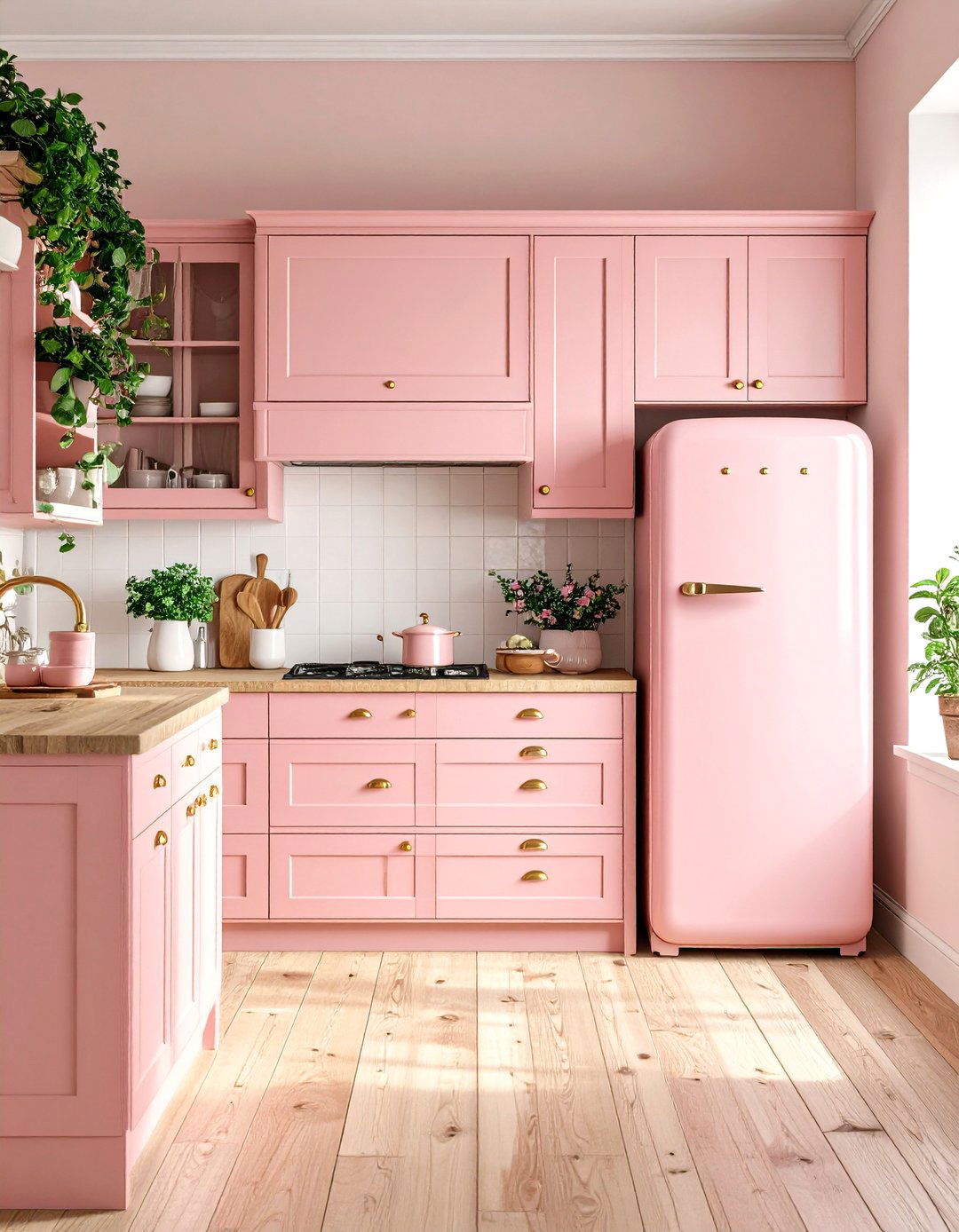 Dusty Rose Vintage Kitchen - 30 kitchen paint ideas