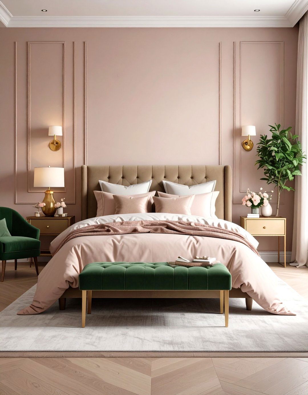 Dusty Rose and Olive Green - 30 interior design color palette ideas