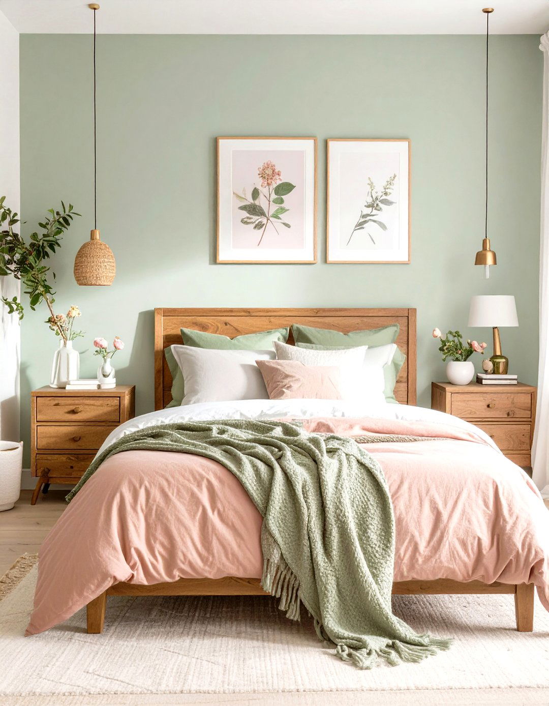 Dusty Rose and Sage Green Bedroom - 30 girls bedroom ideas pink