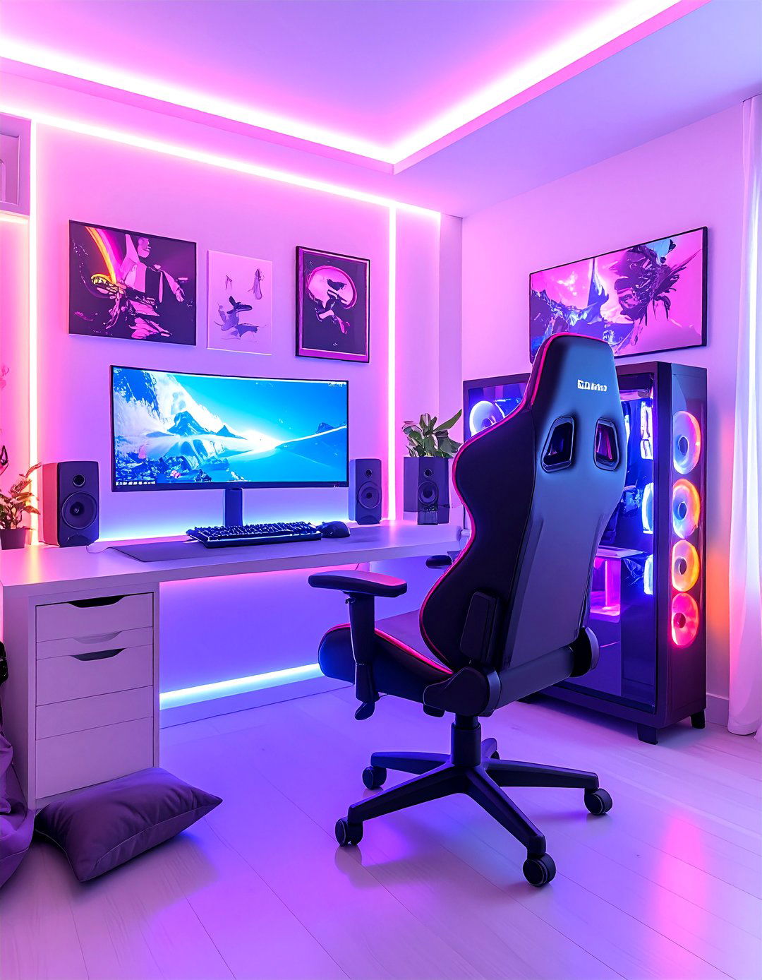 E Girl Gamer Glow Room - 30 aesthetic room decor ideas