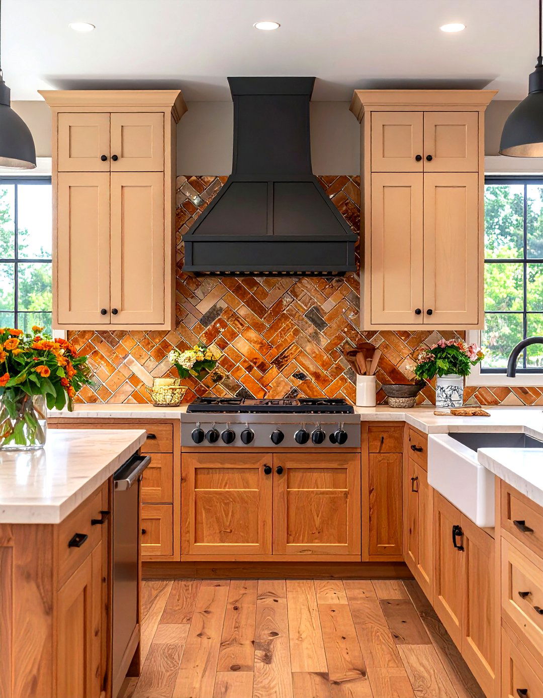 Earth Toned Terracotta Tiles - 30 kitchen backsplash ideas 2025