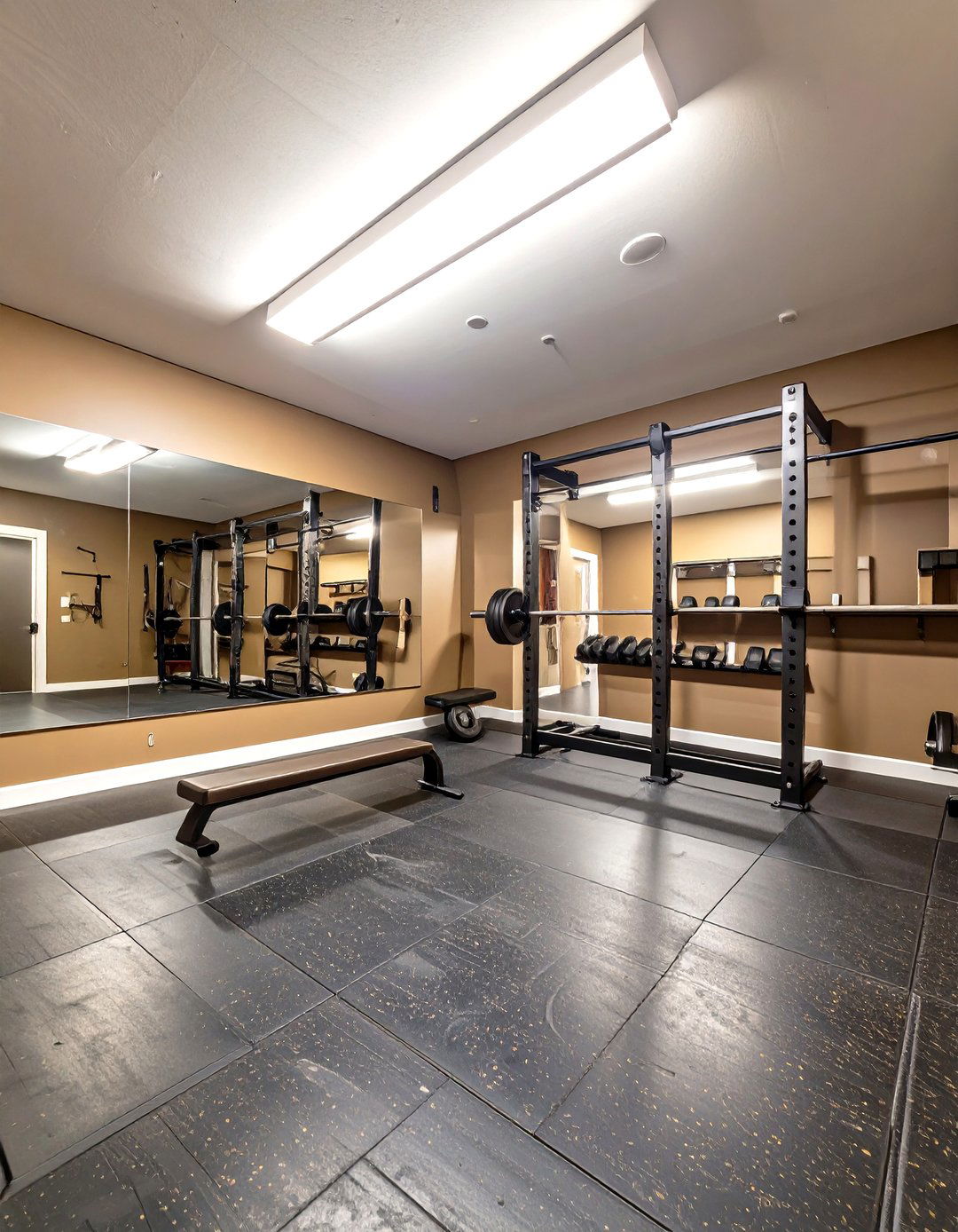 Earthy Brown Home Gym - 30 basement paint color ideas