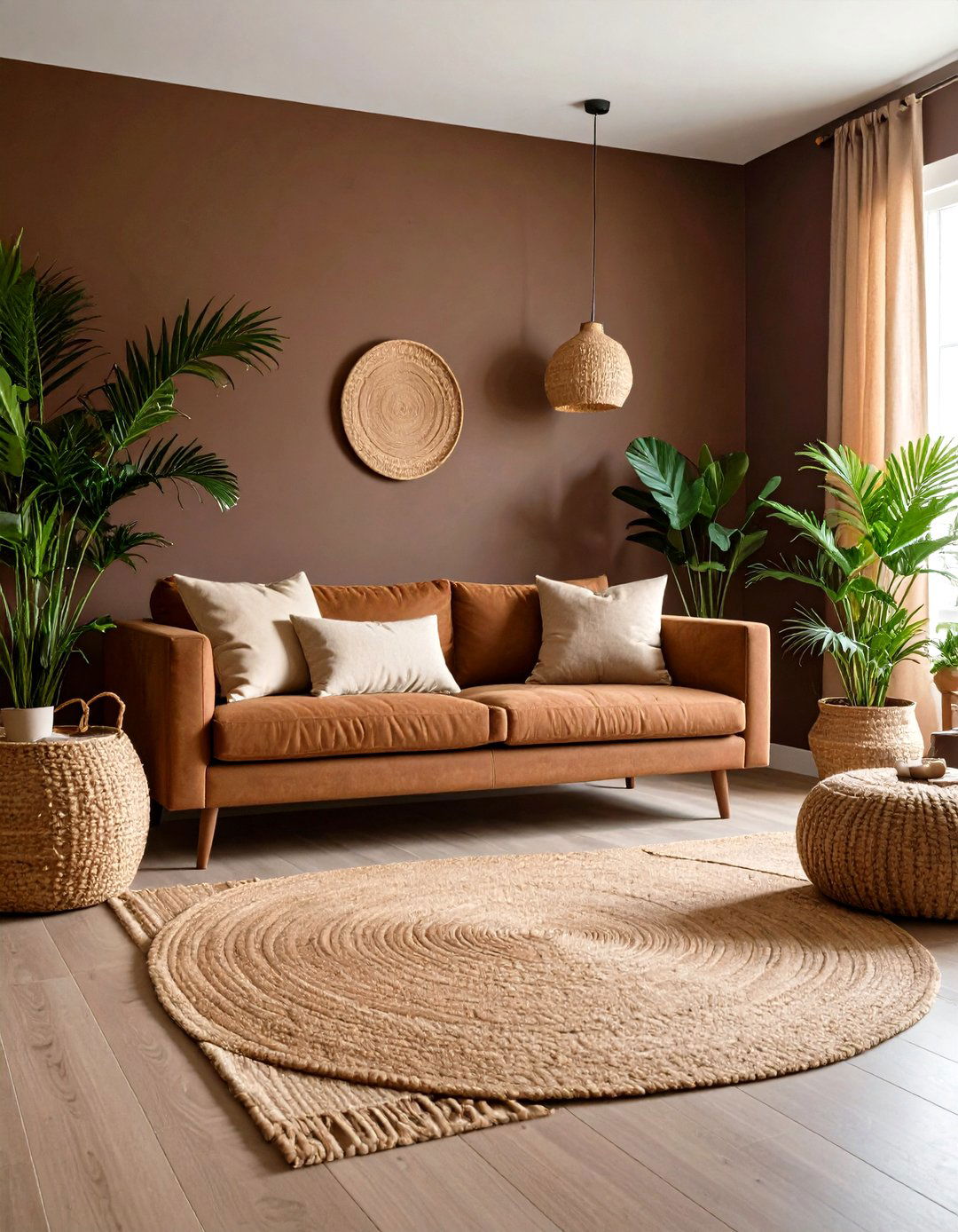 Earthy Brown Living Room - 30 living room painting ideas