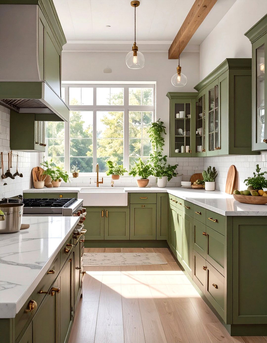 Earthy Green Small Kitchen Cabinets - 30 small kitchen trends 2025