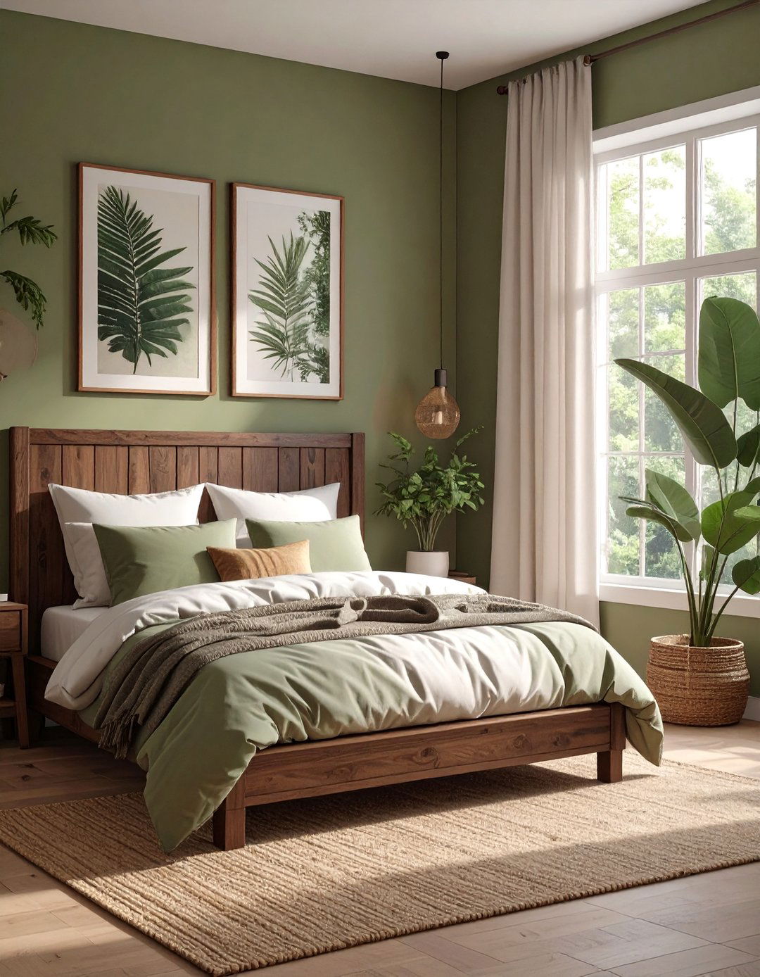 Earthy Olive Green Bedroom - 30 color ideas for bedroom