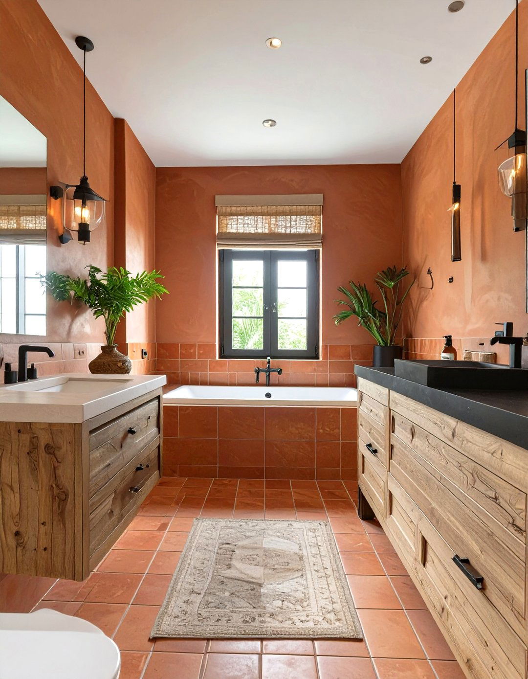 Earthy Terracotta Bathroom - 30 bathroom decor ideas 2025
