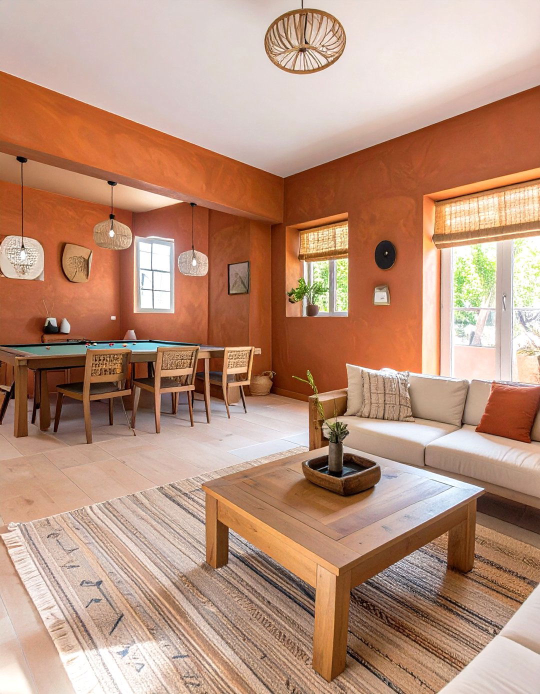 Earthy Terracotta Game Room - 30 game room paint ideas