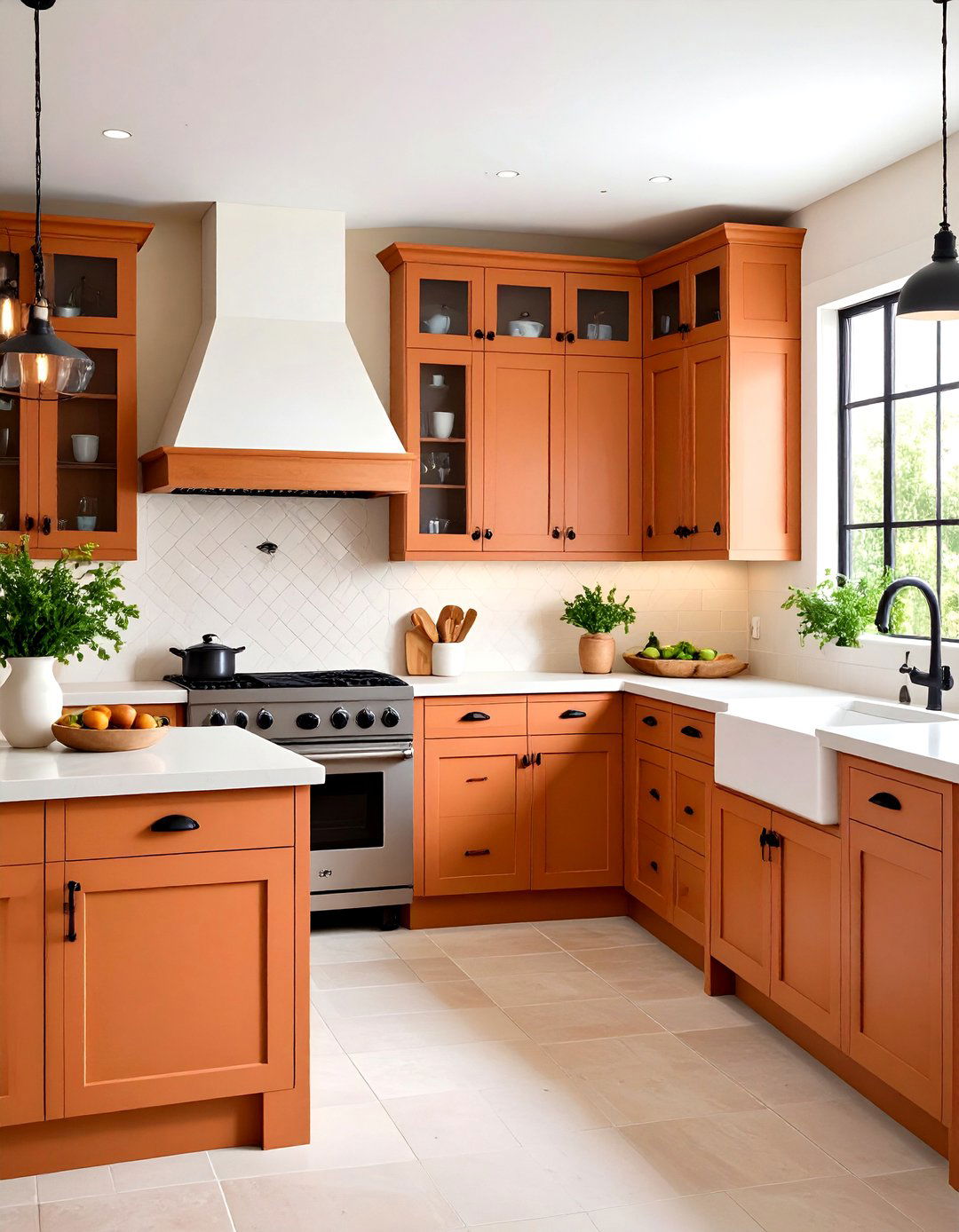 Earthy Terracotta Kitchen Cabinets - 30 kitchen cabinets paint ideas