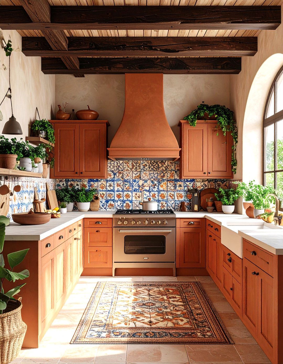Earthy Terracotta Kitchen Cabinets - 30 kitchen cabinet colors ideas
