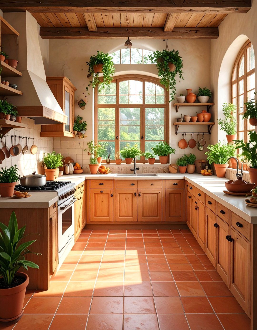 Earthy Terracotta Kitchen - 30 bloxburg kitchen ideas