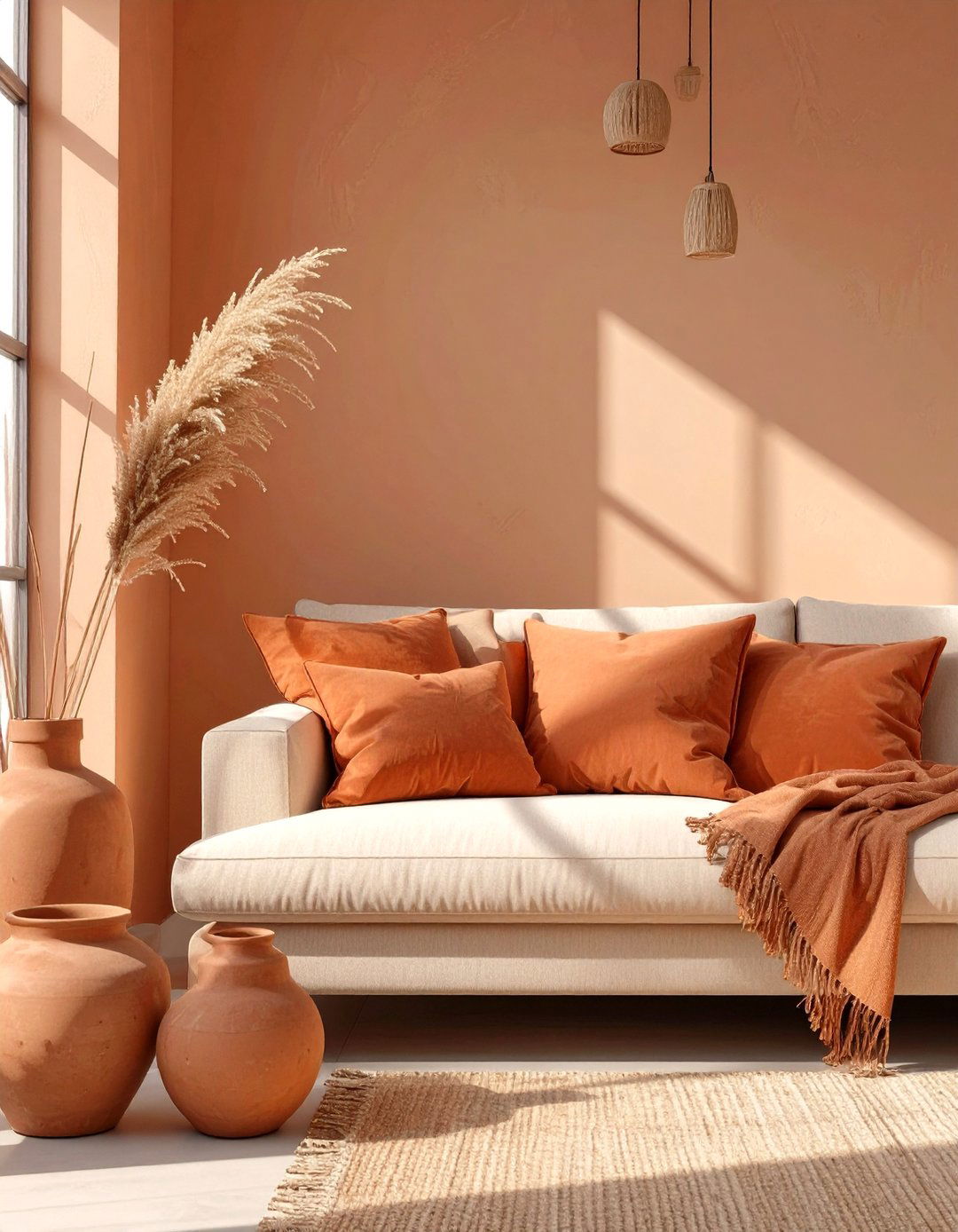Earthy Terracotta Living Room - 30 cute living room ideas