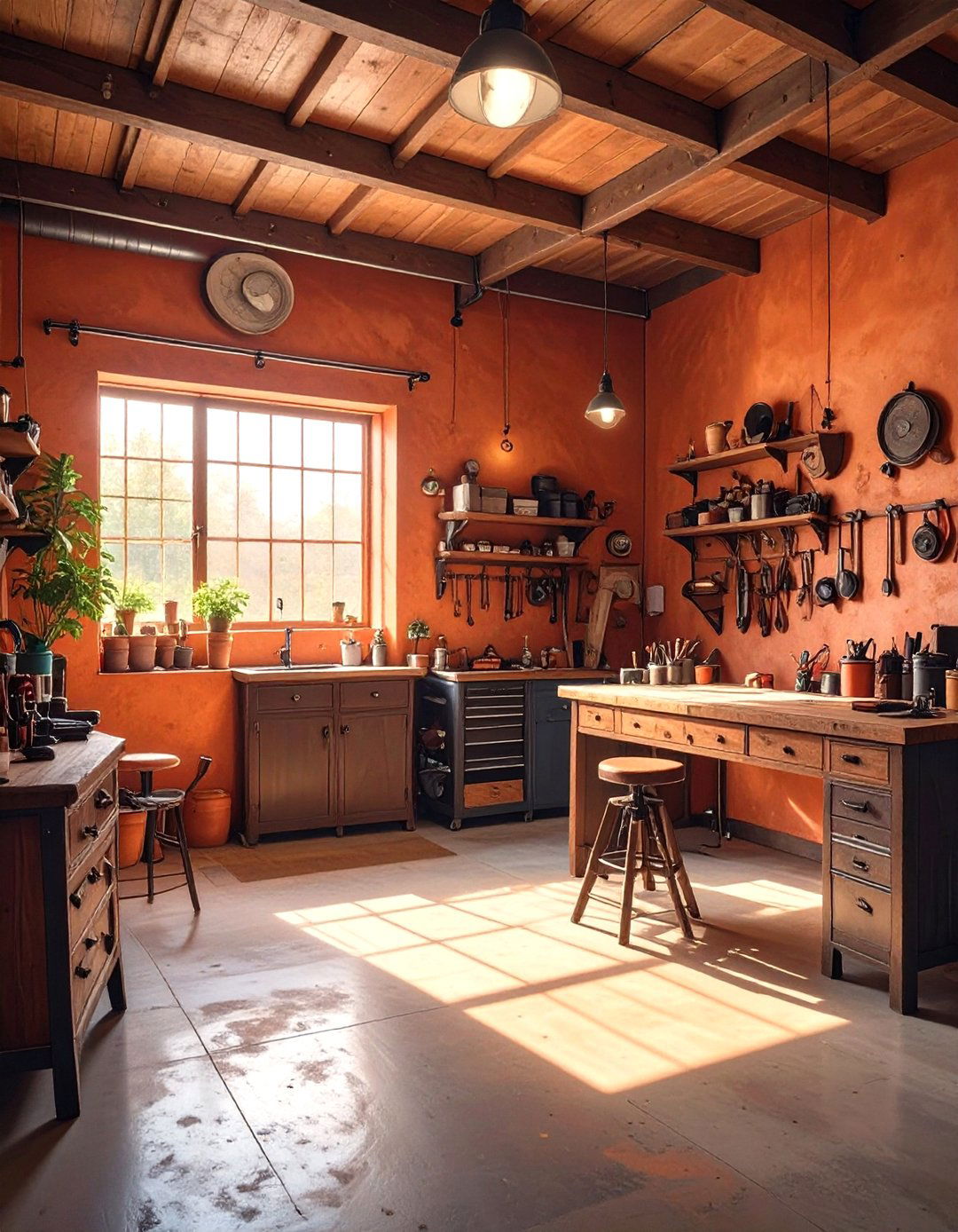 Earthy Terracotta Tones - 30 garage wall paint ideas