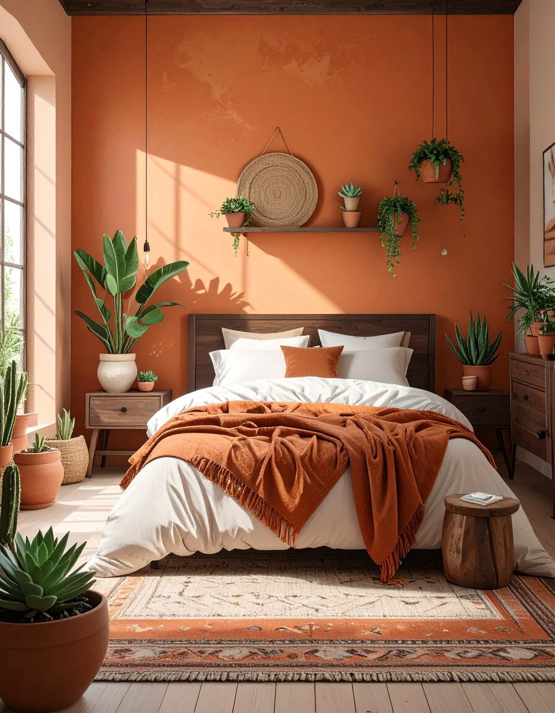 Earthy Terracotta and Brown Bedroom - 30 brown bedroom ideas