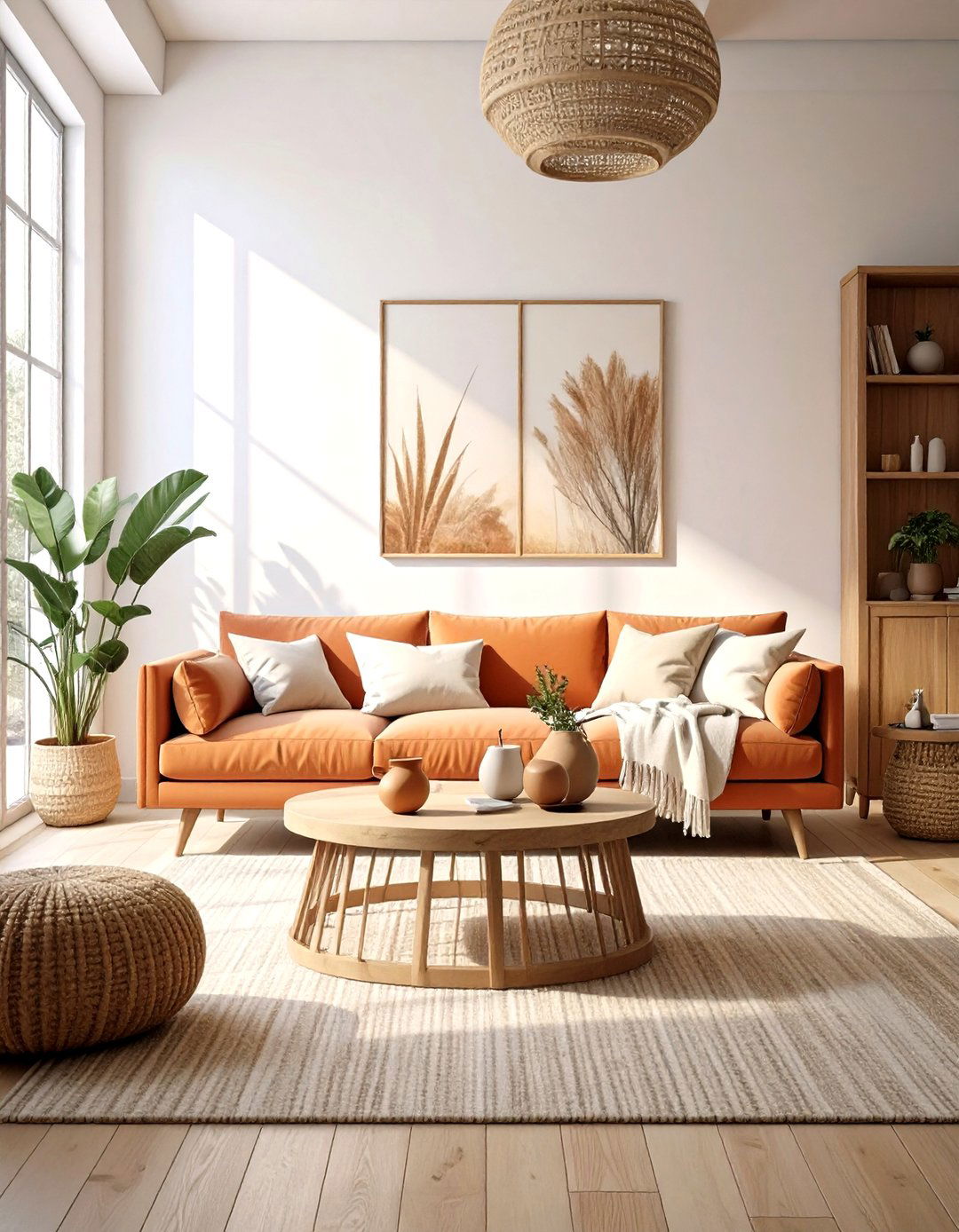 Earthy Terracotta and Cream Living Room - 30 neutral living room color ideas