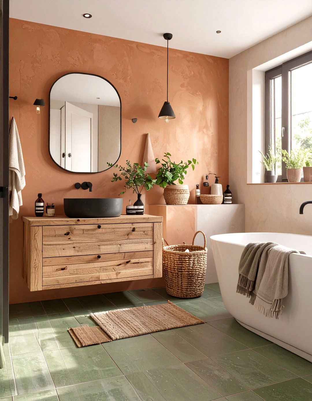 Earthy Tones Bathroom - 30 bathroom remodel ideas 2022