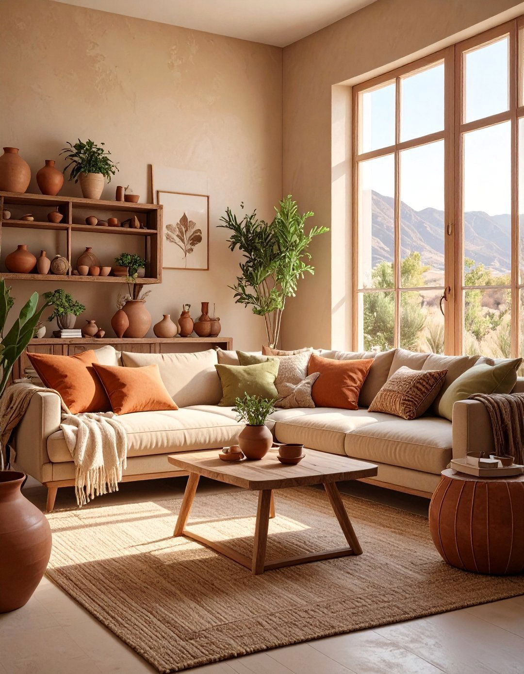 Earthy Tones Beige Living Room - 30 beige living room ideas