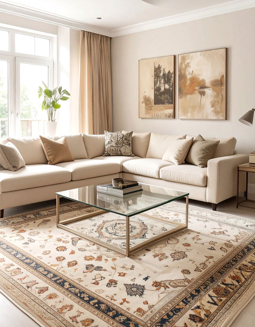 Eclectic Beige Living Room - 30 beige living room ideas