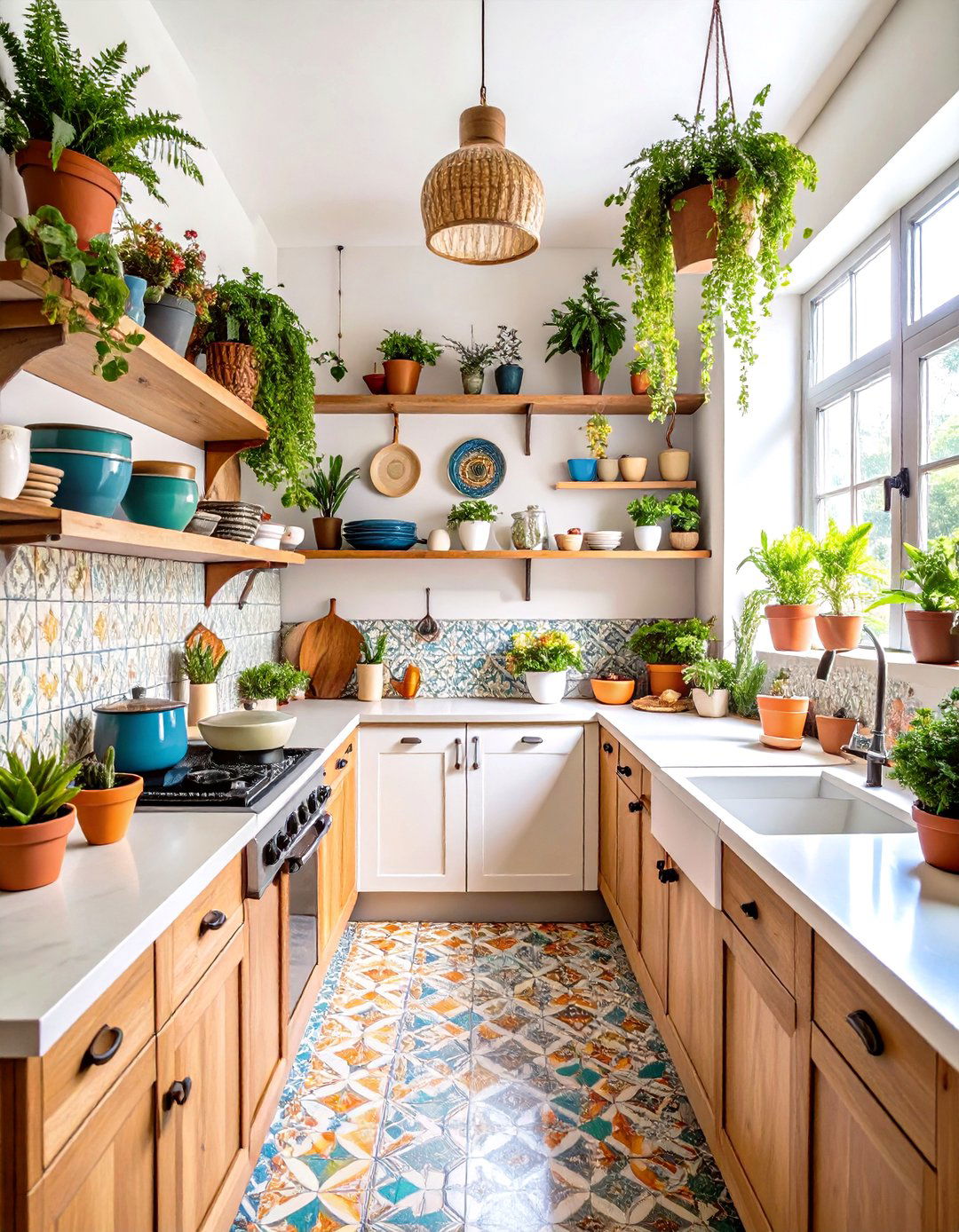 Eclectic Bohemian Galley Kitchen - 30 galley kitchen designs