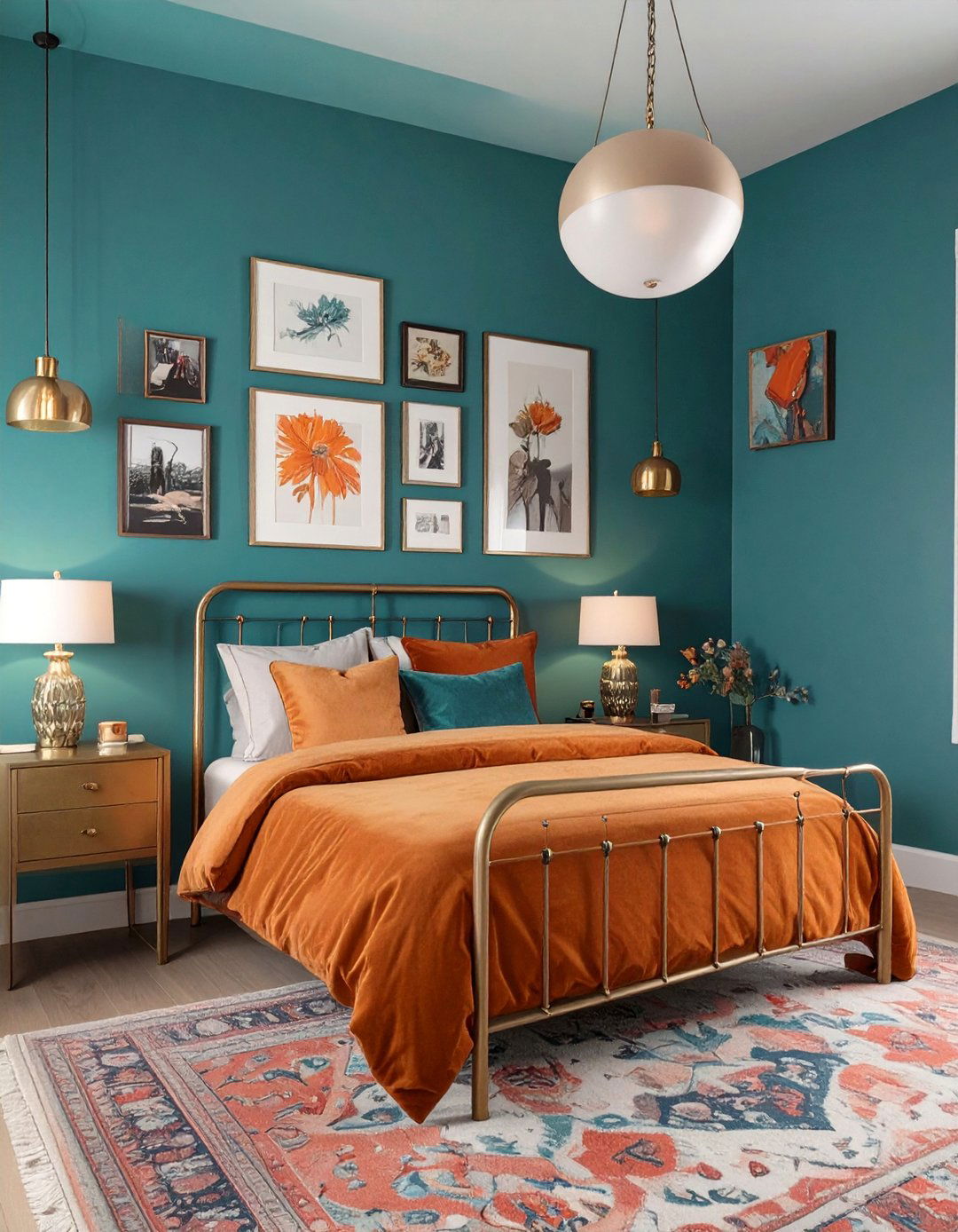 Eclectic Burnt Orange Bedroom Mix - 30 burnt orange bedroom ideas