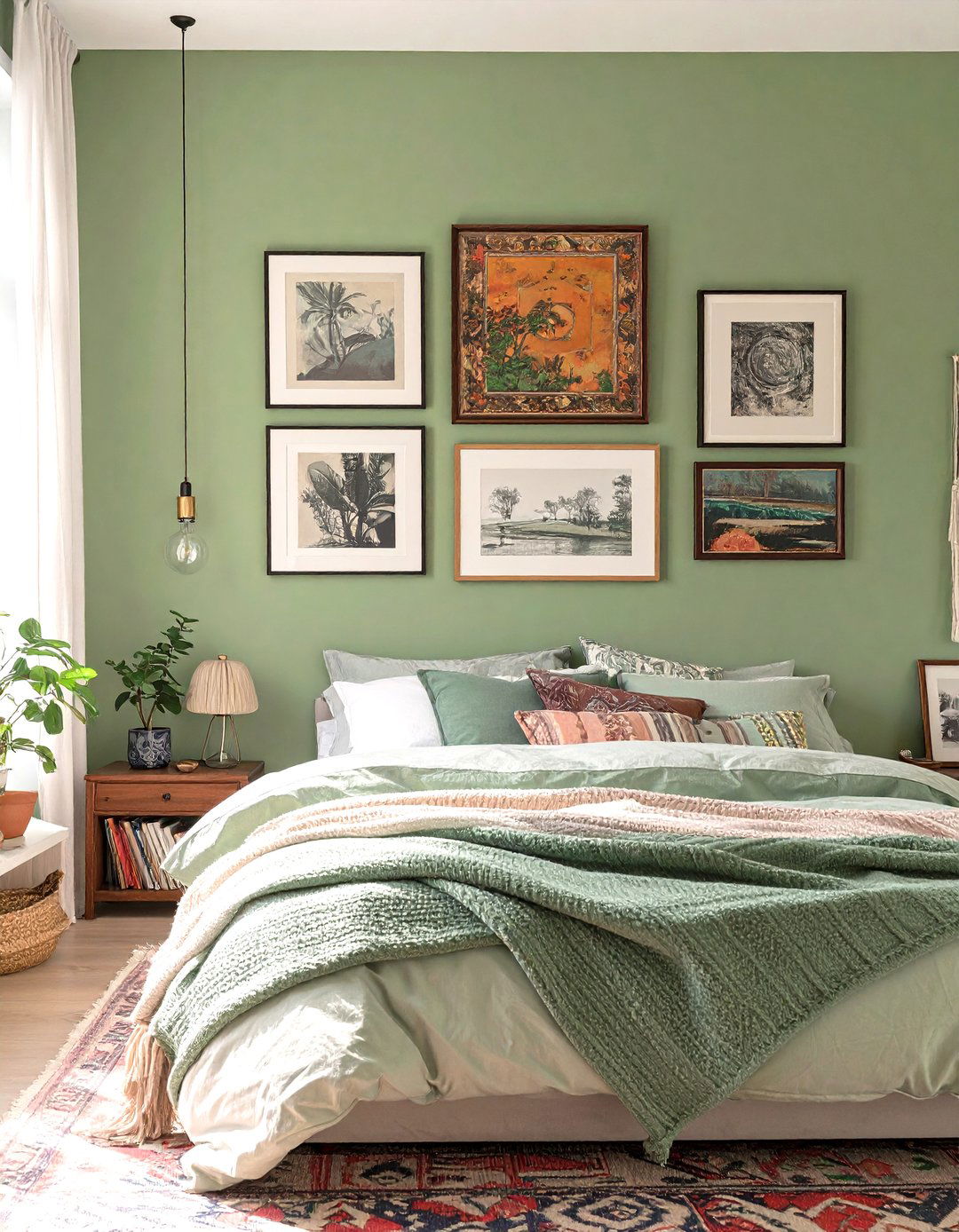 Eclectic Collectors Sage Green Bedroom - 30 modern sage green bedroom ideas