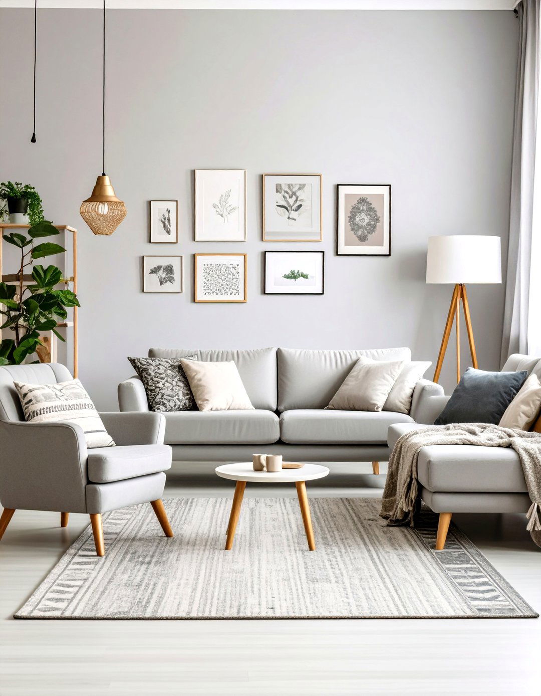 Eclectic Grey and White Living Room - 30 grey and white living room ideas