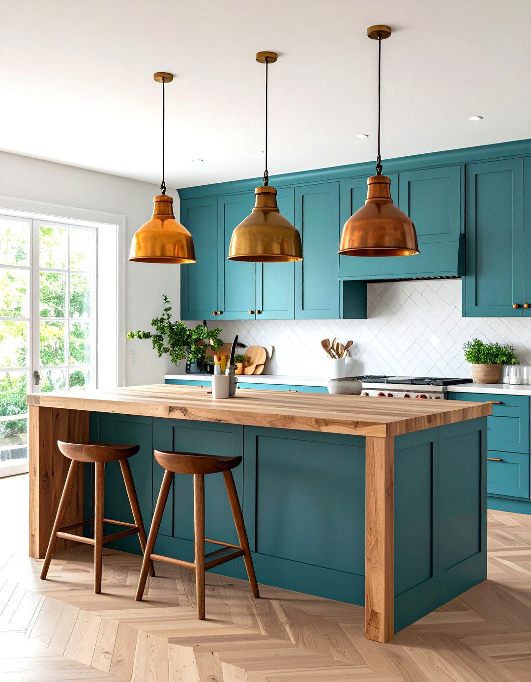 Eclectic Kitchen with Mismatched Pendants - 30 kitchen lighting design ideas