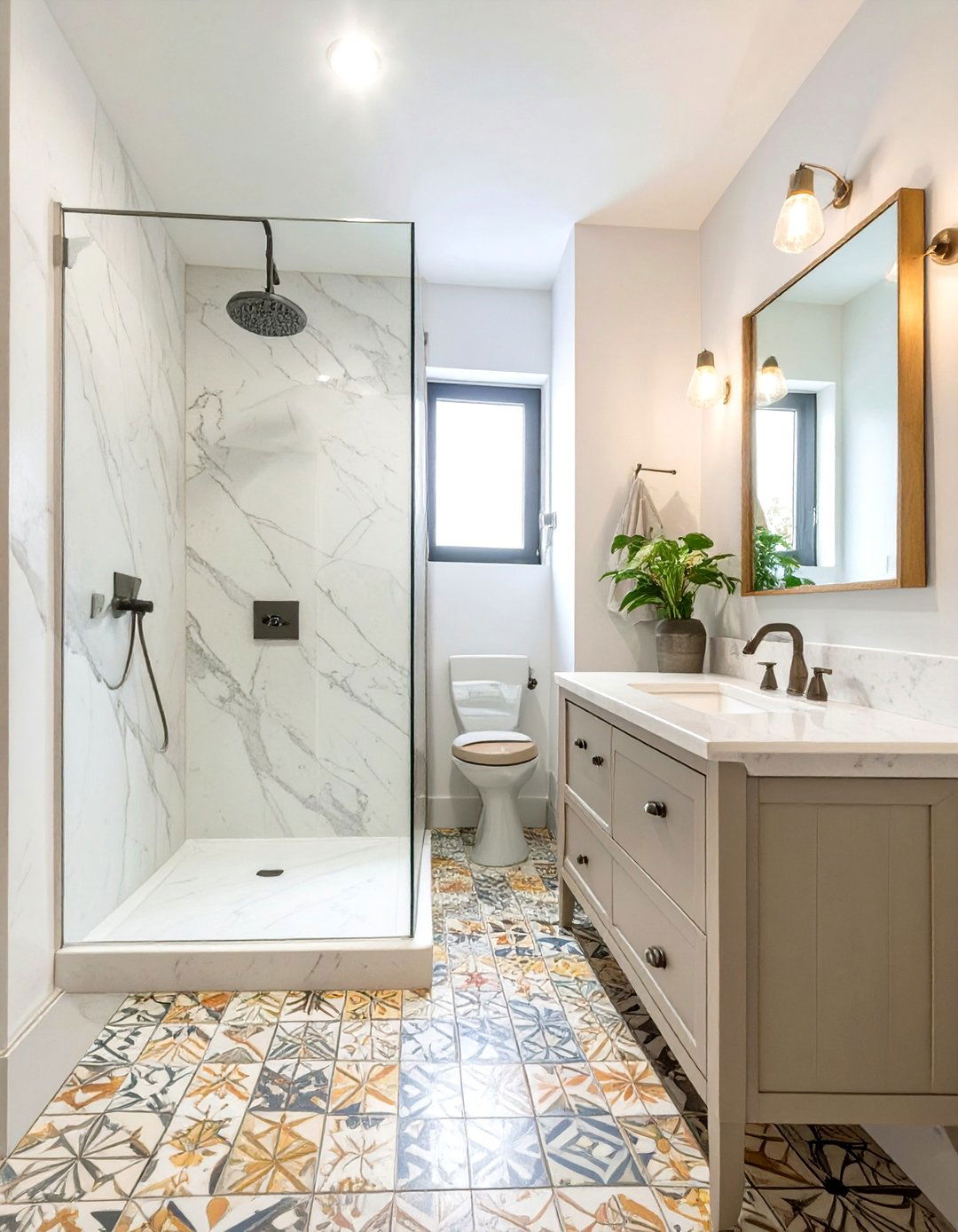 Eclectic Marble Bathroom Mix - 30 marble bathroom ideas