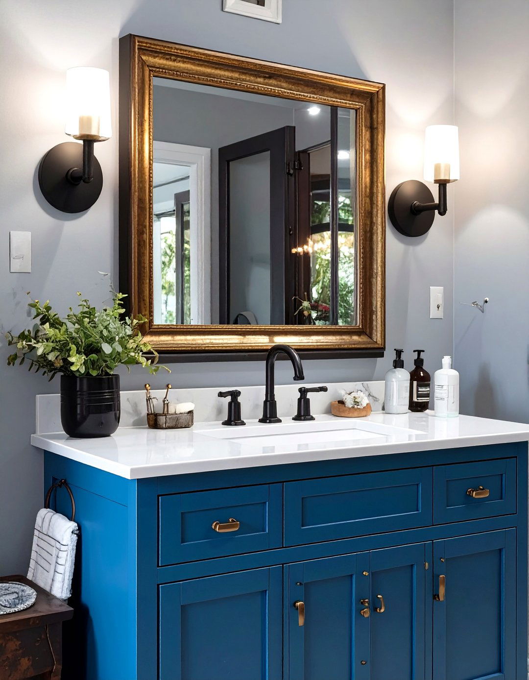 Eclectic Mixed Metal Fixtures - 30 bathroom vanity lighting ideas