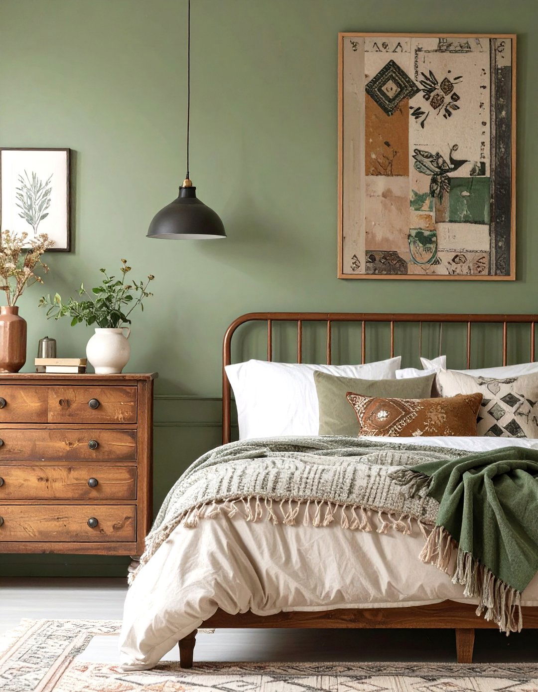 Eclectic Olive Green Bedroom Mix - 30 olive green bedroom ideas