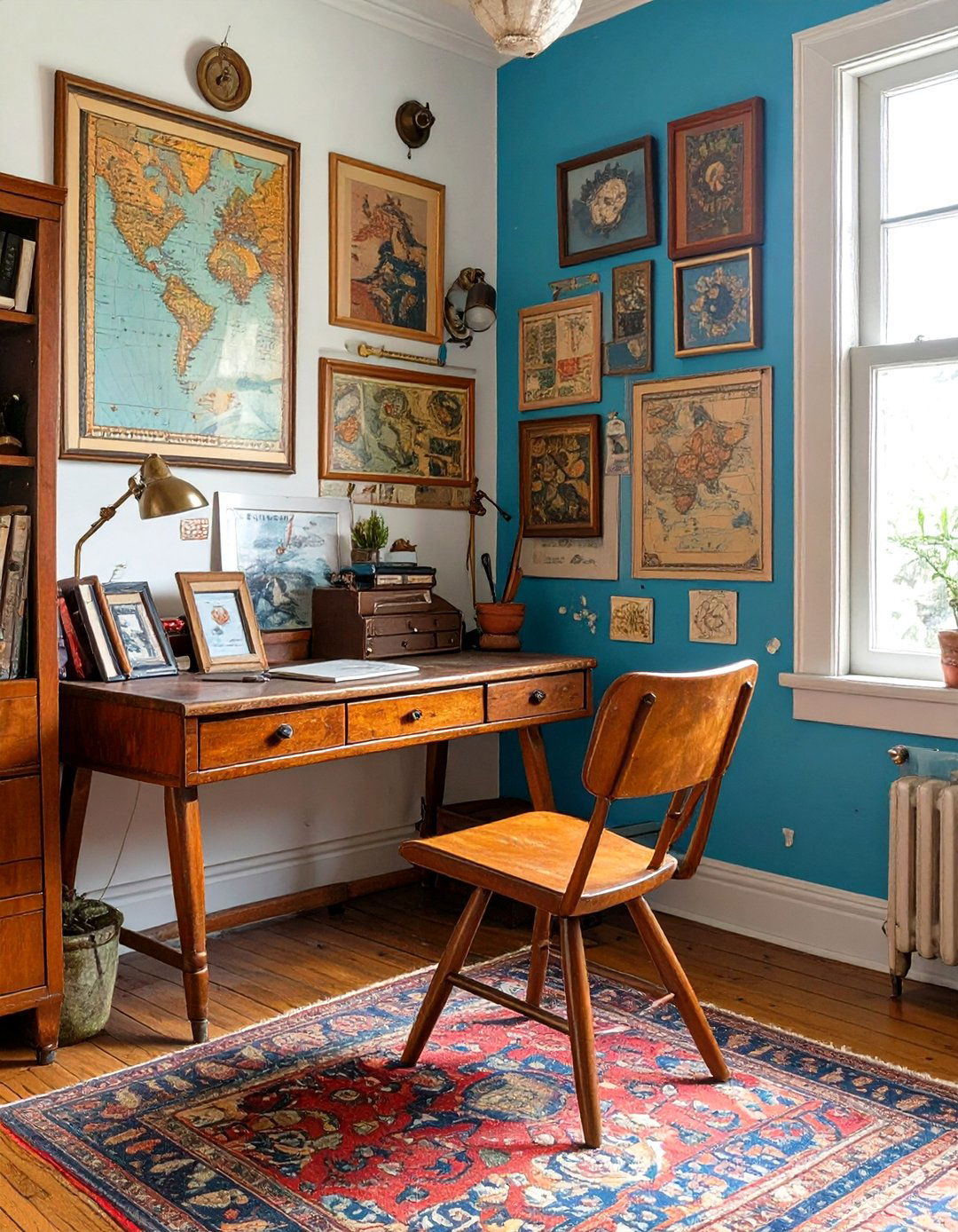 Eclectic Study with Vintage Finds - 30 study interior design ideas