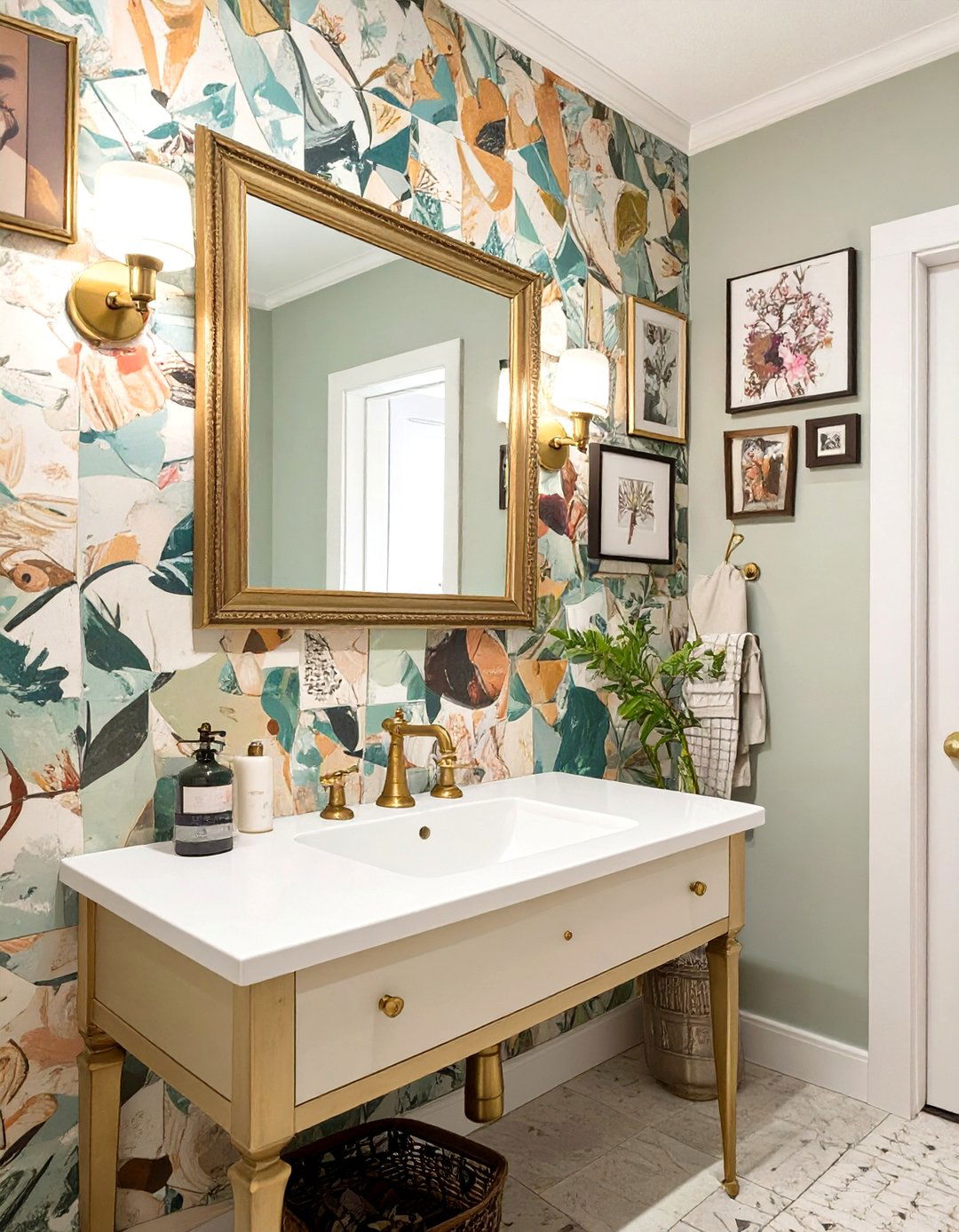 Eclectic and Collected Half Bathroom - 30 modern half bathroom ideas