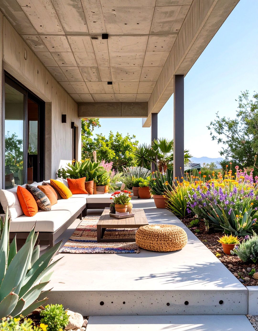 Eco Friendly Permeable Concrete Porch - 30 concrete porch ideas