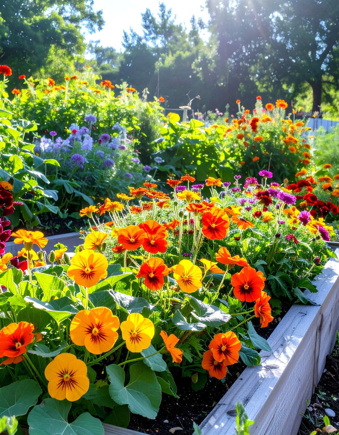 Edible Flower Garden Bed - 30 simple garden ideas