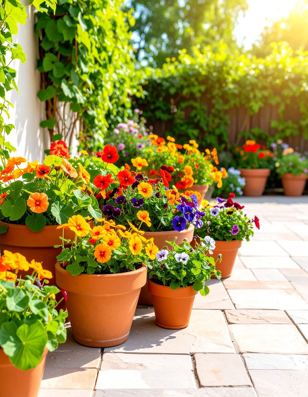 Edible Flower Patio Garden Corner - 30 patio garden ideas
