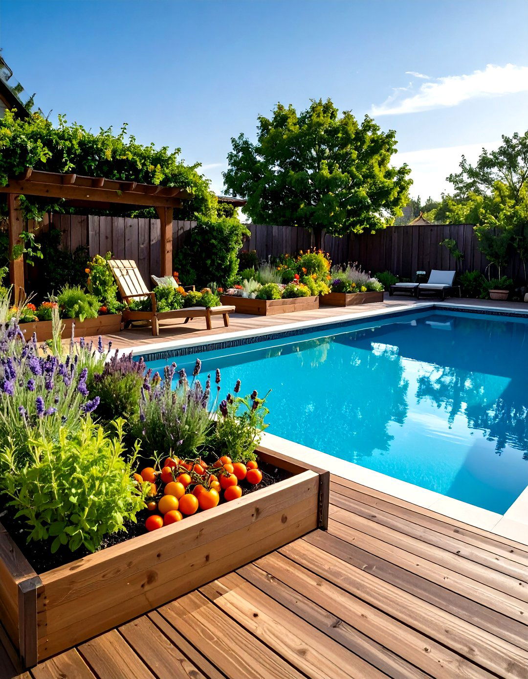Edible Garden Border - 30 pool landscaping design ideas