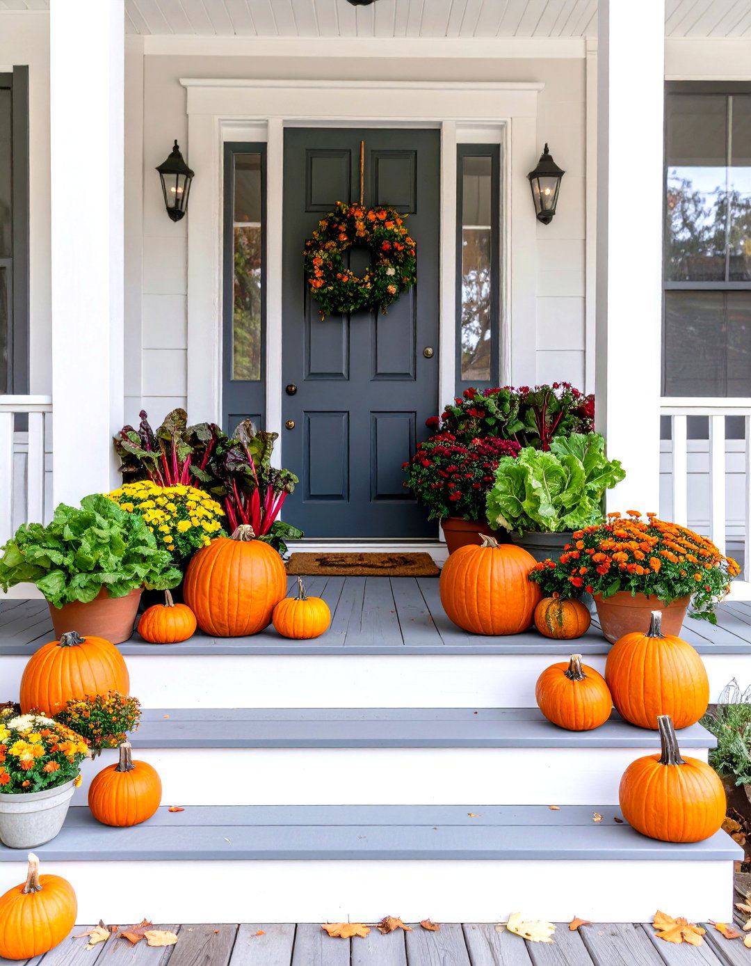 Edible Garden Porch Display - 30 fall porch decorating ideas