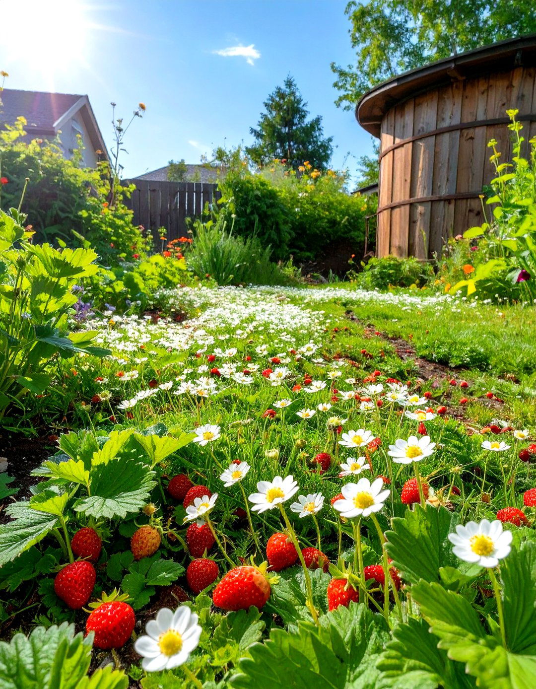 Edible Ground Cover with Strawberries - 30 septic tank landscaping ideas