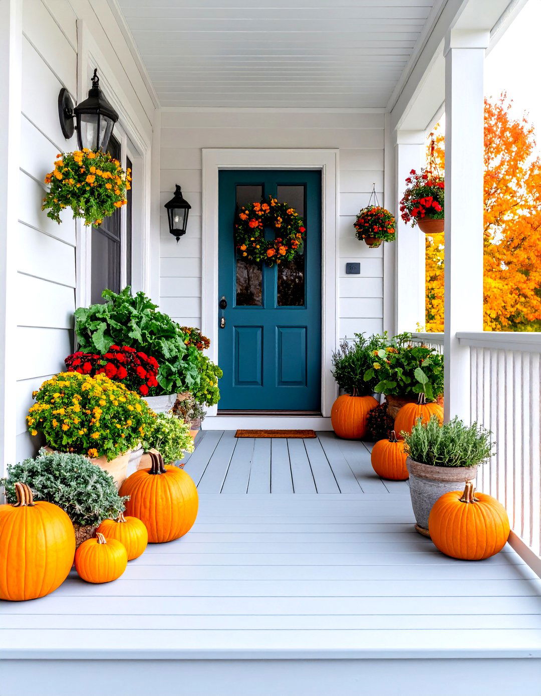 Edible and Herbal Porch Garden - 30 fall porch decor ideas