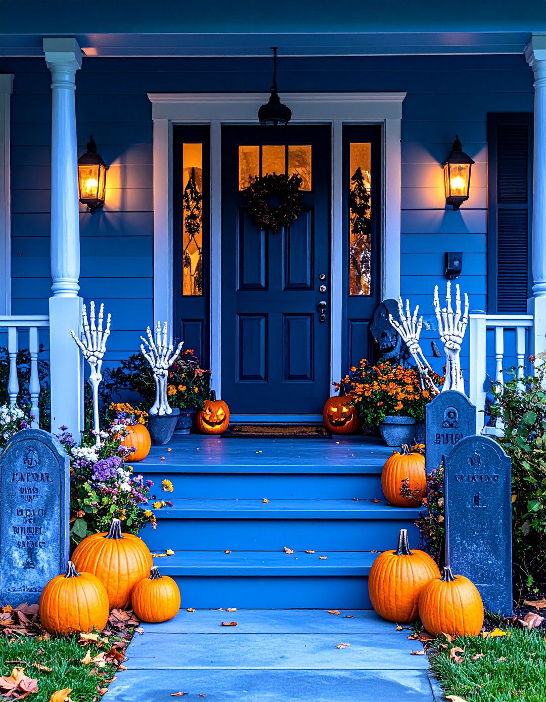 Eerie Graveyard Entrance Porch - 30 halloween front porch ideas