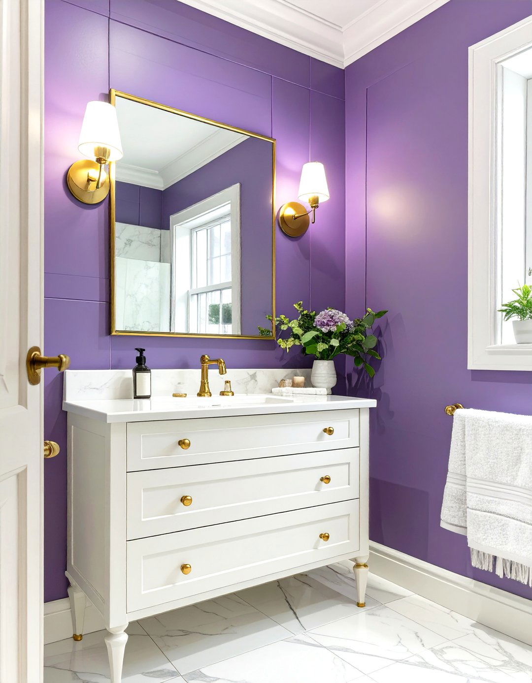 Eggplant Purple Accent for Royal Sophistication - 30 small bathroom bathroom color ideas