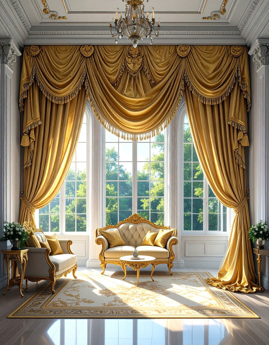 Elaborate Drapery with Valances - 30 traditional interior design ideas